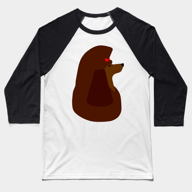 SimpliciTee Poodle - Chocolate Baseball T-Shirt by Larthan